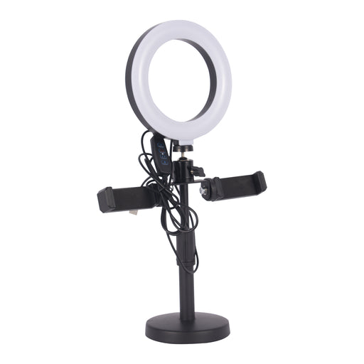 6" Light Ring Table Top Stand With 2 Phone Holders RL6-20S